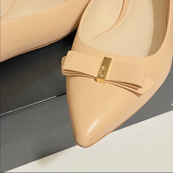 Cole Haan | Elsie Bow Skimmer Nude Point Toe Flats - Picture 2 of 5